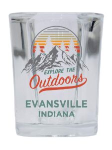 r and r imports evansville indiana explore the outdoors souvenir 2 ounce square base liquor shot glass