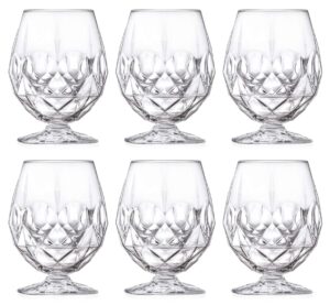 barski brandy glass - sherry - cognac - snifter - stemless goblet - set of 6 glasses - non leaded crystal glass - great for spirits - whiskey - bourbon - liquor - wine - 18 oz - made in europe