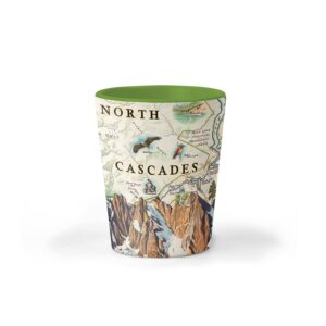 xplorer maps north cascades national park map ceramic shot glass, bpa-free - for office, home, gift, party - durable and holds 1.5 oz liquid