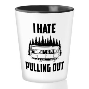 bubble hugs adventurer shot glass 1.5oz - i hate people - camping lover mountain hiker forest outdoor activity tent journey traveler