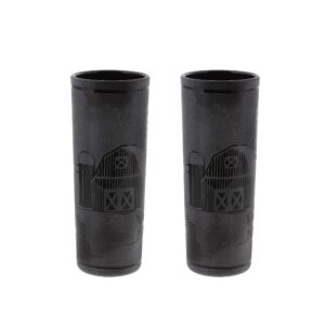 servette home 2.5 oz shooter glass shot glasses with farm design - 2 black