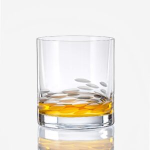 Barski Glass Tumbler - Old Fashioned - Whiskey Glasses - Classic Lowball - Set of 4 Tumblers - Rocks Glass - Bourbon - Scotch - Cocktails - Cognac - Frosted Design - 12 Oz. - Made in Europe