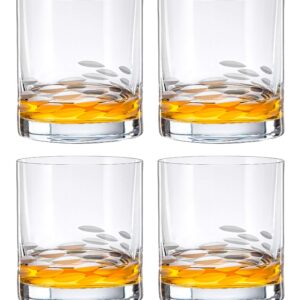 Barski Glass Tumbler - Old Fashioned - Whiskey Glasses - Classic Lowball - Set of 4 Tumblers - Rocks Glass - Bourbon - Scotch - Cocktails - Cognac - Frosted Design - 12 Oz. - Made in Europe