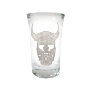 celtic viking shot glass, horned helmet - free personalized engraving