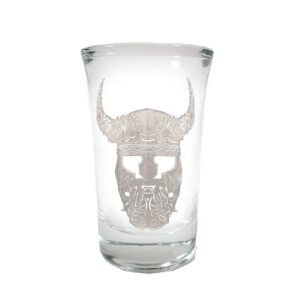 Celtic Viking Shot Glass, Horned Helmet - Free Personalized Engraving