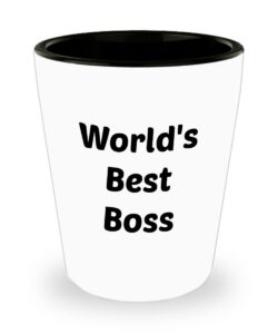 spreadpassion world's best boss shot glasses - gift for office boss - novelty birthday gifts idea