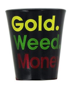 gold weed money shot glass