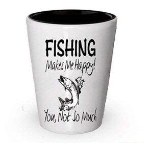 spreadpassion fishing make me happy shot glass - funny fishing gifts