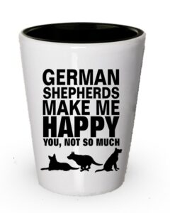 german shepherds make me happy shot glass- dog lover gifts