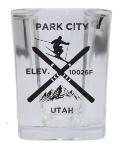 r and r imports park city utah ski snowboard 2 ounce liquor shot glass square base