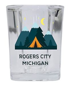 r and r imports rogers city michigan 2 ounce square base liquor shot glass tent design