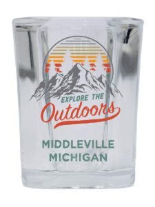 r and r imports middleville michigan explore the outdoors souvenir 2 ounce square base liquor shot glass