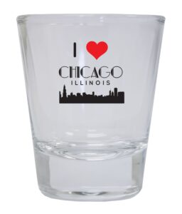 chicago illinois cityscape skyline windy city souvenir round shot glass