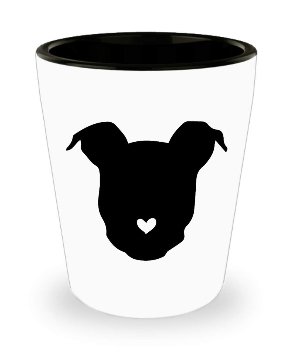 ODDITEES Pitbull Silhouette Shot Glass For Dog Mom Dad