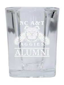 north carolina a&t state aggies college alumni 2 ounce square shot glass laser etched officially licensed collegiate product