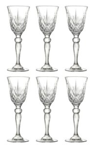 barski liquor glass - stemmed glasses - set of 6 glasses - crystal glass - designed - use it for - sherry - shot - vodka - liquor - cordial - each glass is 1.75 oz made in europe