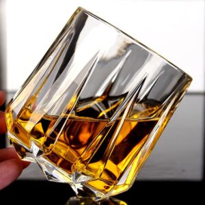 ris lan old fashioned glasses set of 6-12 oz crystal glass whisky glasses, luxury whiskey glasses for drinking bourbon, scotch whisky, cocktails, cognac, unique gifts for men