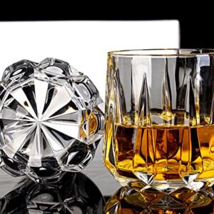 RIS LAN Old Fashioned Glasses Set of 6-12 Oz Crystal Glass Whisky Glasses, Luxury Whiskey Glasses for Drinking Bourbon, Scotch Whisky, Cocktails, Cognac, Unique Gifts for Men