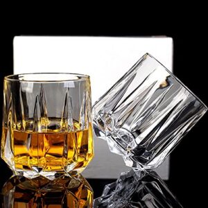 RIS LAN Old Fashioned Glasses Set of 6-12 Oz Crystal Glass Whisky Glasses, Luxury Whiskey Glasses for Drinking Bourbon, Scotch Whisky, Cocktails, Cognac, Unique Gifts for Men