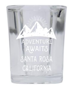r and r imports santa rosa california souvenir laser engraved 2 ounce square base liquor shot glass adventure awaits design