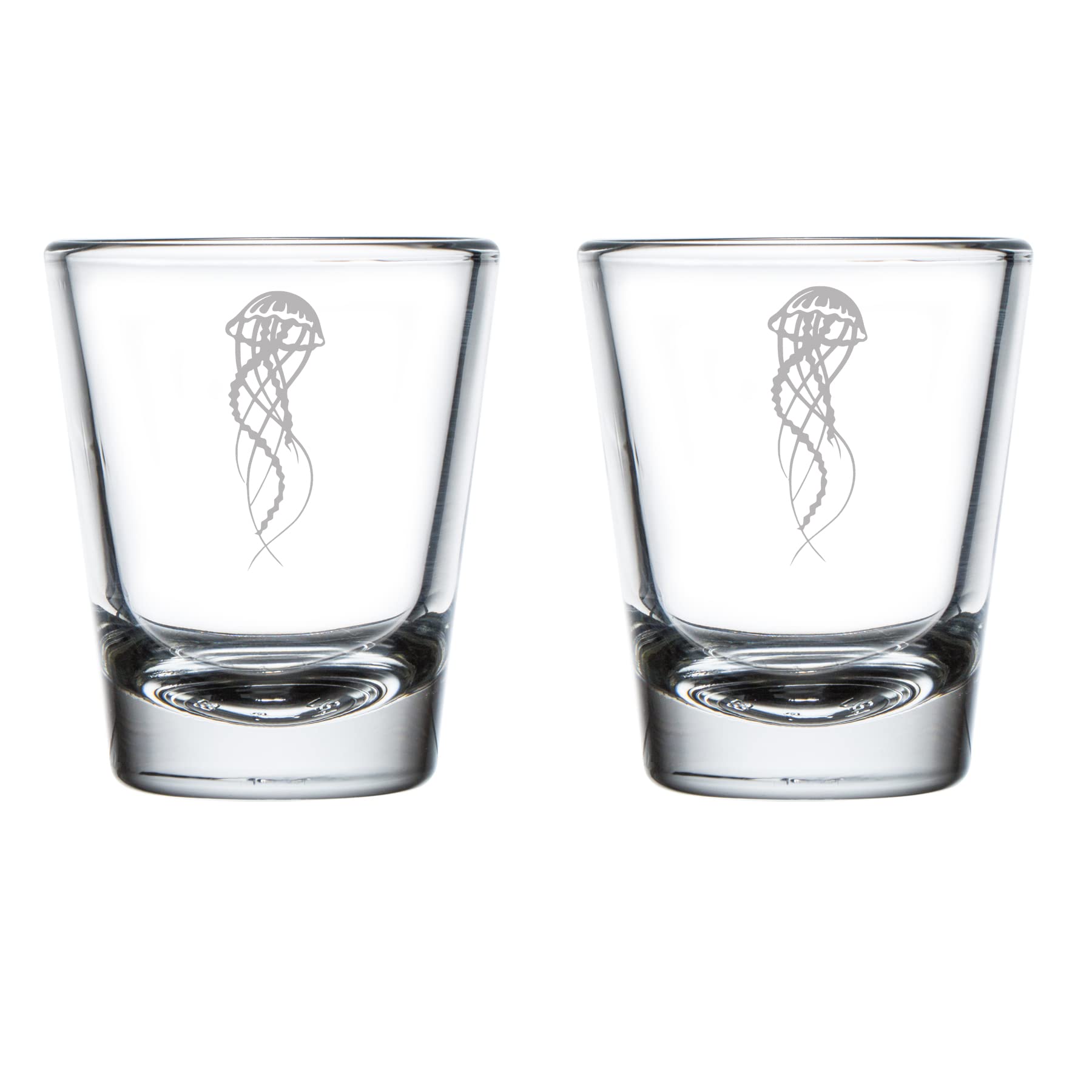 MIP Set of 2 Shot Glasses 1.75oz Shot Glass Jellyfish And Tentacles