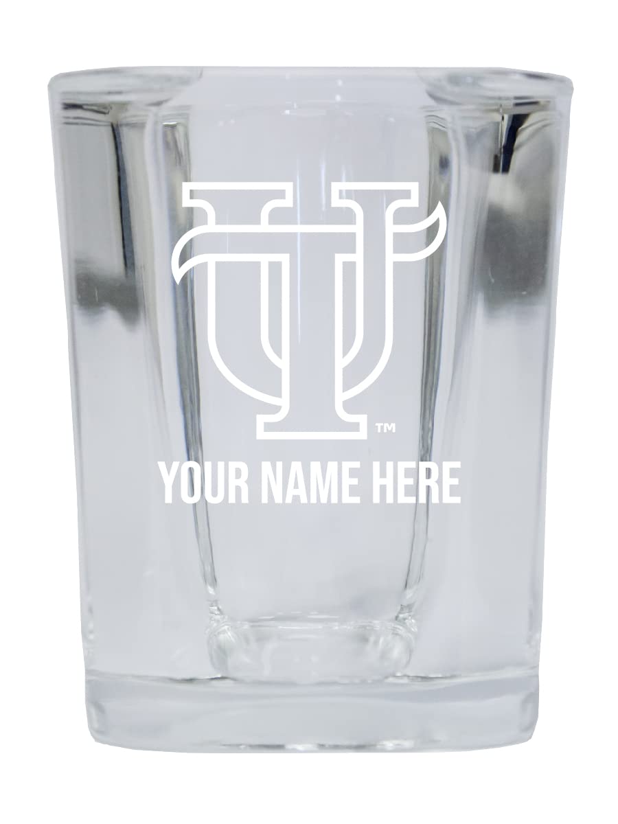 Personalized Customizable University of Tampa Spartans Etched Square Shot Glass 2 oz With Custom Name (1) Officially Licensed Collegiate Product