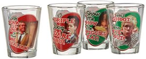 icup a christmas story quote badge shot glass 4-pack, multicolor