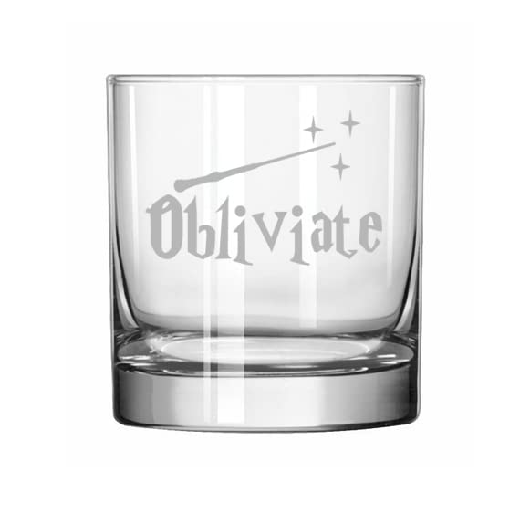 MIP Rocks Whiskey Old Fashioned Glass Obliviate Funny