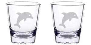 alankathy mugs shot glass set 1.5 oz (dolphin)