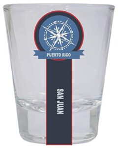 san juan puerto rico nautical souvenir round shot glass
