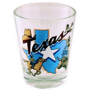 texas state & star shot glass ctm