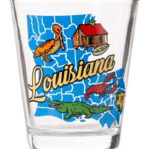 Artisan Owl Louisiana State Map Iconic Images Standard Size Souvenir Shot Glass