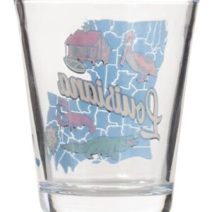 Artisan Owl Louisiana State Map Iconic Images Standard Size Souvenir Shot Glass