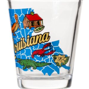 Artisan Owl Louisiana State Map Iconic Images Standard Size Souvenir Shot Glass