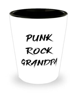 unique grandpa, punk rock grandpa, epic father's day shot glass for grandpa