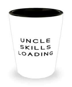 uncle skills loading shot glass, uncle present from, funny ceramic cup for