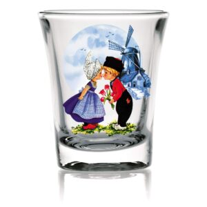 essence of europe gifts e.h.g collectible dutch kiss novelty or party favor 2.25" clear shot glass | dutchgiftoutlet
