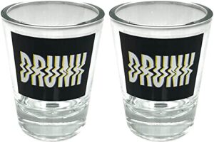 black ball corp. drunk - 2oz novelty shot glass - 2 piece set
