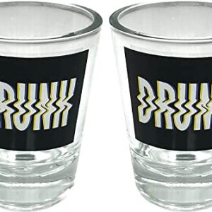 Black Ball Corp. Drunk - 2oz Novelty Shot Glass - 2 Piece Set