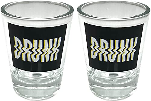 Black Ball Corp. Drunk - 2oz Novelty Shot Glass - 2 Piece Set