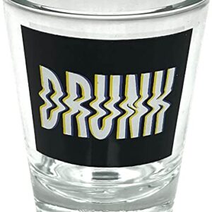 Black Ball Corp. Drunk - 2oz Novelty Shot Glass - 2 Piece Set