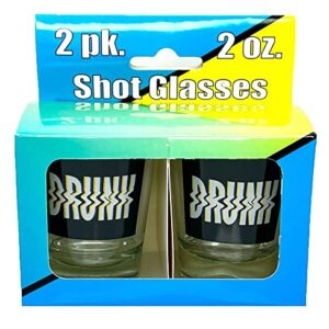 Black Ball Corp. Drunk - 2oz Novelty Shot Glass - 2 Piece Set