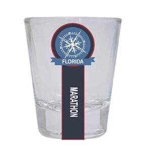 marathon florida nautical souvenir round shot glass