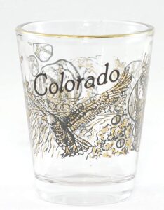 colorado wildlife eagle deer and wolf shot glass