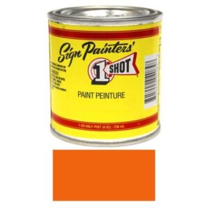 1/2 pint 1 shot orange paint lettering enamel pinstriping & graphic art