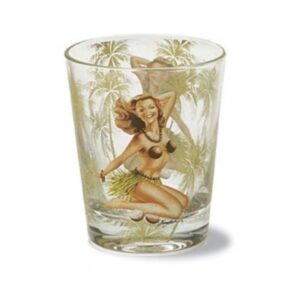 island heritage vintage coconut girl shot glass 1 oz.