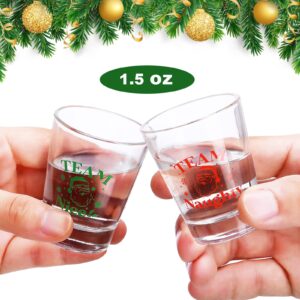 Hotop 2 Pcs Christmas Shot Glasses Funny Christmas Naughty Nice Novelty Glass Set Holiday Drinking Glasses1.5 oz Espresso Shot