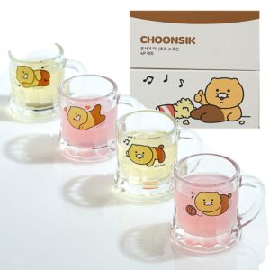 kakao soju shot glasses set of 4 in gift box - choonsik glass