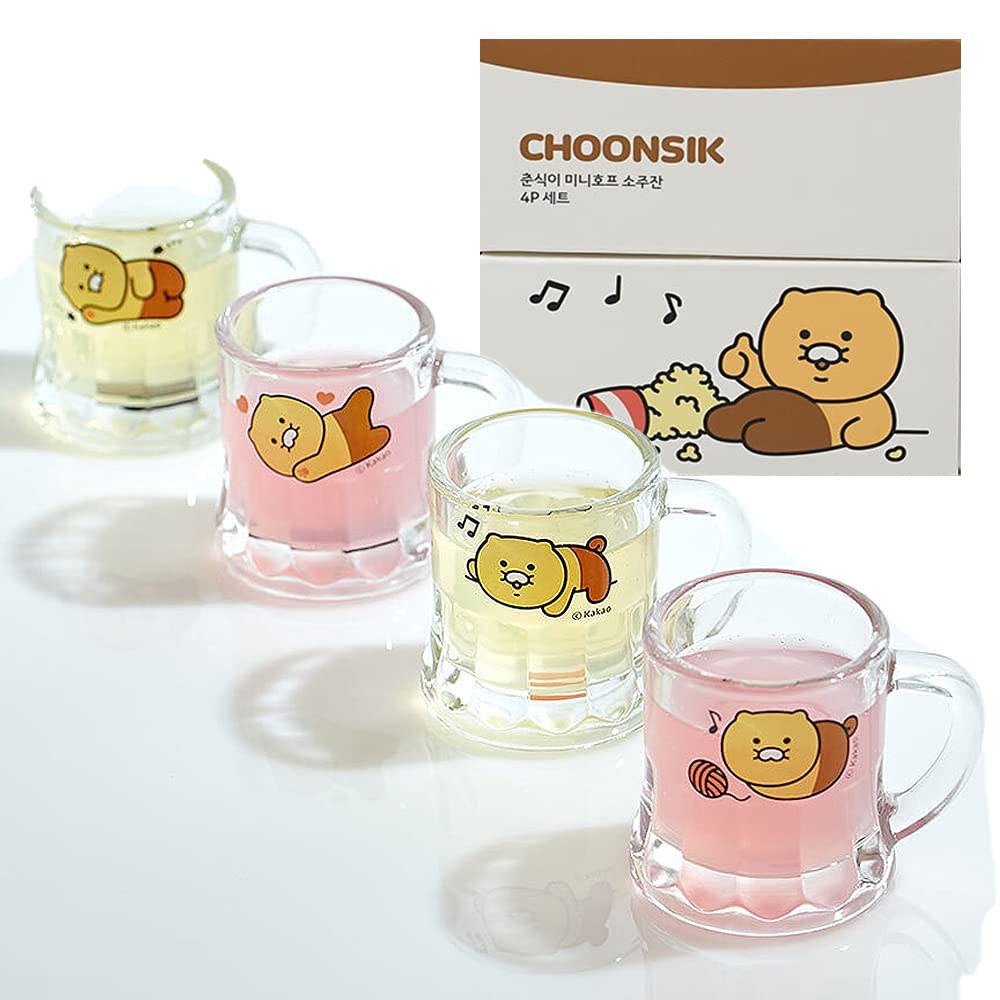 Kakao Soju Shot Glasses Set of 4 in Gift Box - Choonsik Glass