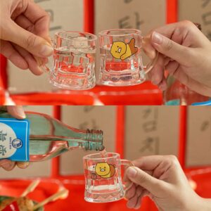 Kakao Soju Shot Glasses Set of 4 in Gift Box - Choonsik Glass